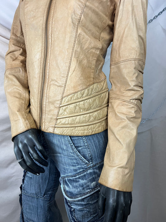 Brown leather jacket