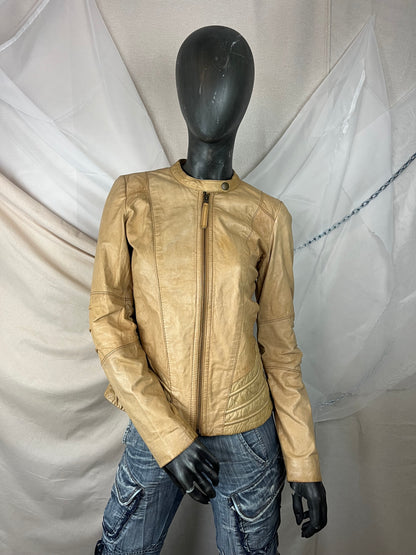 Brown leather jacket