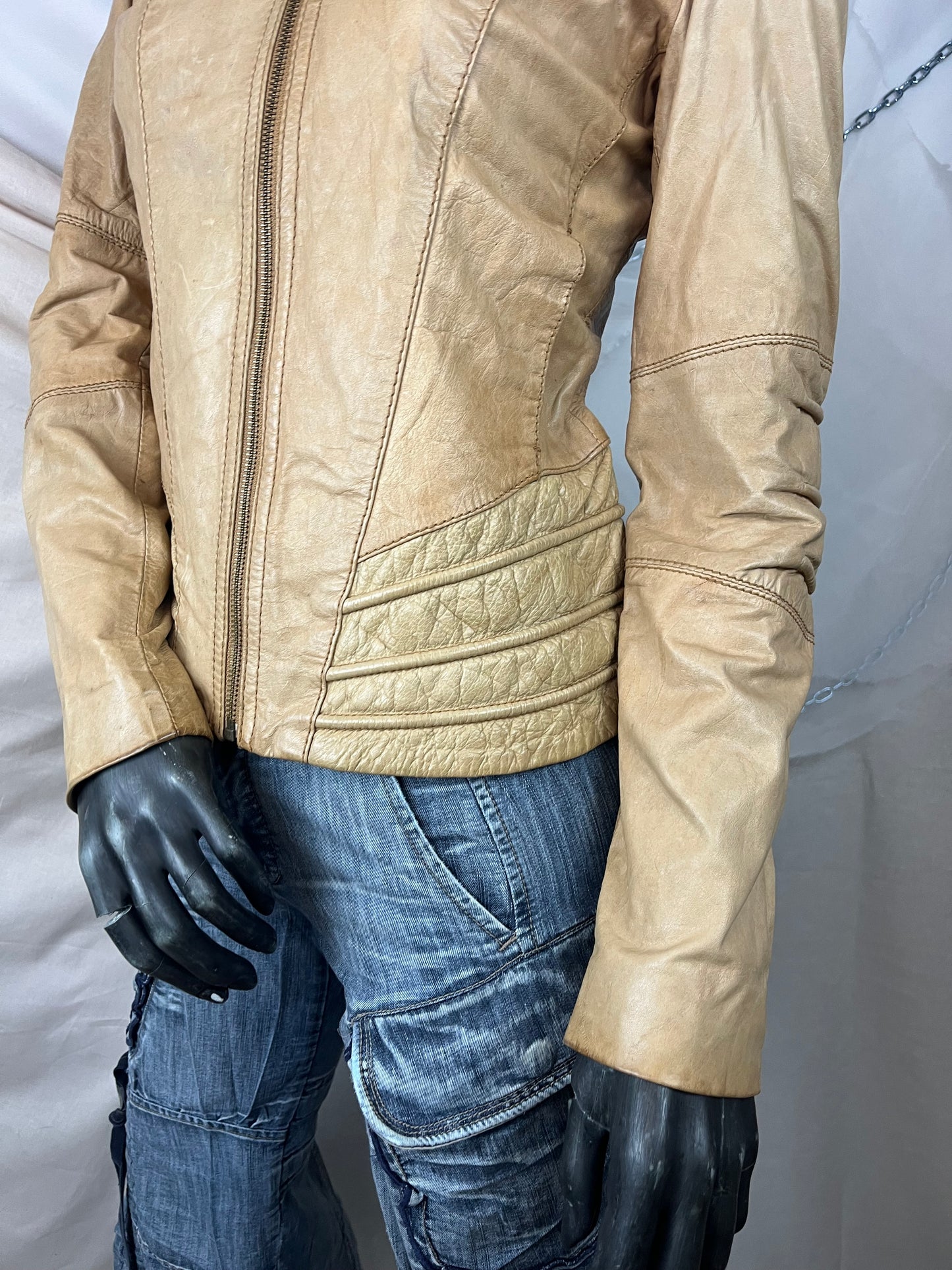 Brown leather jacket