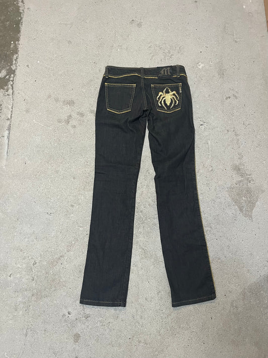 STRAIGHT JEANS WITH SPIDER DETAIL