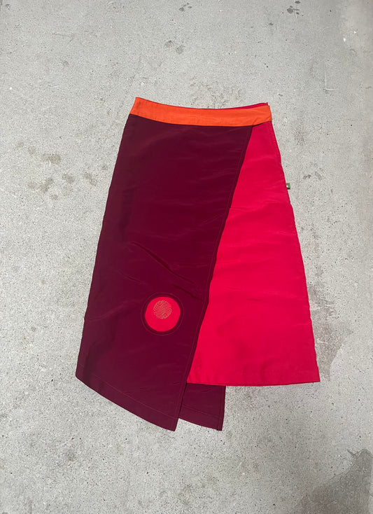 RED AND ORANGE EXTRA LONG SKIRT