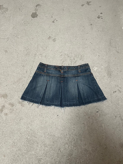 MINI JEAN PLEATED SKIRT